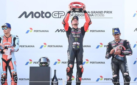 Tak Terbendung! Marco Bezzecchi Juara MotoGP Mandalika 2026, Aprilia Sapu Bersih Podium